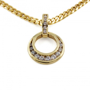 9ct Gold Cubic Zirconia Pendant with Chain